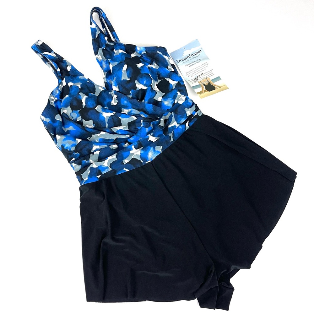 Dream Shaper Miraclesuit One Piece Print Swimsuit Slimmer Skirt